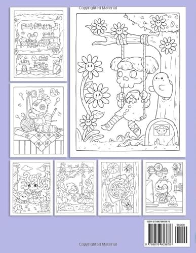 Creepy Cutie: Coloring Book for Adults and Teens Featuring Goth Kawaii and Spooky Cute Creatures of All Kinds and Many More thumbnail 2