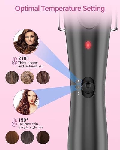 BESTOPE RAY Hair Curler 25mm, 3 Barrel Hair Waver with 30s Quick Heating, Curling Iron with 2 Temperature Control, Heat-Resistant Glove for Long Medium Short Hair thumbnail 4