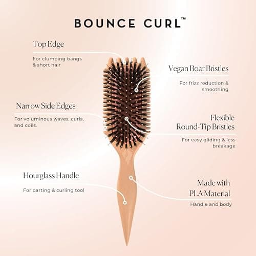 Bounce Curl Volume EdgeLift Brush, 5-in-1 Tool for Volumized, Defined Curls, Waves & Coils - Peach thumbnail 3