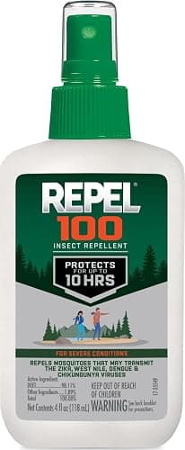 Repel 100 Mosquito and Insect Repellent, 4 Ounces, With DEET, 10-Hour Protection Long-Lasting Insect Repellent Bug Spray Repels Mosquitoes, Ticks, Gnats, Biting Flies, Chiggers And Fleas - Image 1