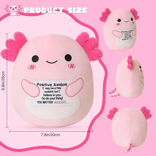 TOYSYM Axolotl Plush Toy, Inspirational Support Cute Axolotl Stuffed Animal, Toys Axolotls Stuff Plush Pillow Soft Plushie Doll Gifts Home Decoration for Girls Boys Kids Toddler thumbnail 2