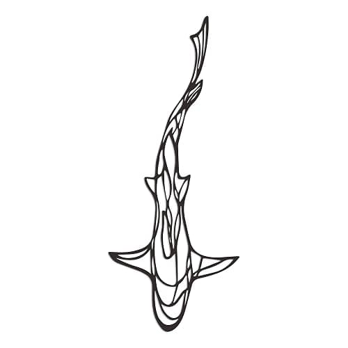 Abstract Shark Wall Art – 15.7x6.5 Inch Metal Fish Wall Decor for Coastal, Nautical, and Beach Themes – Perfect Shark Gifts for Home & Garden - Image 1