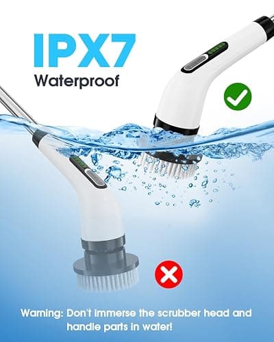 Highyes Electric Spin Scrubber for Cleaning Bathroom: Cordless Power Shower Scrubber - Electric Cleaning Brush for Tile Tub thumbnail 6