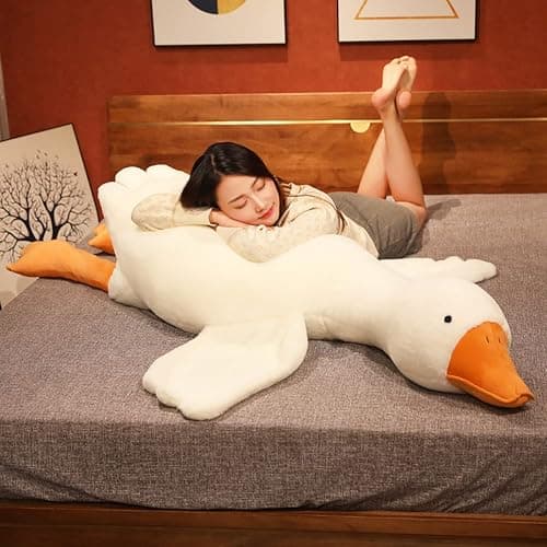 Srutirbo Giant White Goose Plush-75 in Soft Furry Swan Stuffed Animal Pillow,Huge Goose Plush Hugging Pillow Gifts for Every Age (75in) thumbnail 5
