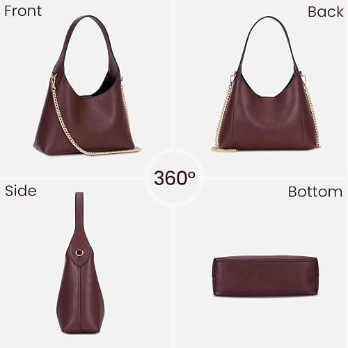 Small Hobo Bags for Women Cherry Shoulder Bag Purse Faux Leather Tote Handbag Trendy Chain Crossbody Bag thumbnail 4