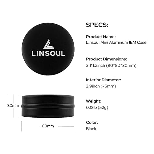 Linsoul Mini Portable Aluminum Storage Earphone Case, Water Resistant, Hard Protective Traval Carrying Case for KZ ZS10 PRO, Kiwi Ears Orchestra lite/Singolo/Cadenza, Simgot EA500LM, Tangzu Wan'er thumbnail 3