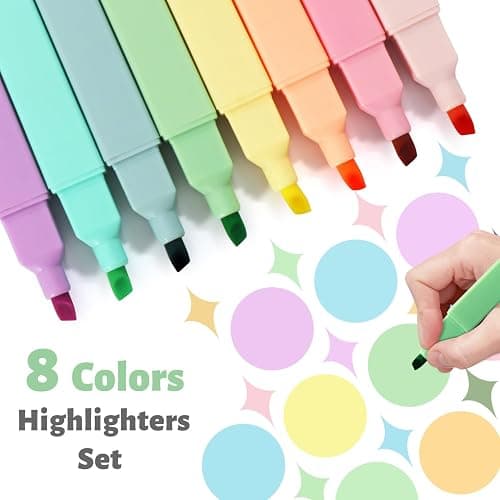 Vitoler Bible Highlighters No Bleed, Assorted Colors,Aesthetic Cute 8 pack | Assorted Color,Cute Pastel,high quality for bible study,books,journal,writing,school office thumbnail 3