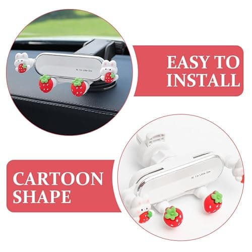 DIYEAH Cute Phone Mount for Car, Cute Zodiac Rabbit Car Phone Holder, Bunny Mount Air Vent Mobile Support for All Cell thumbnail 5