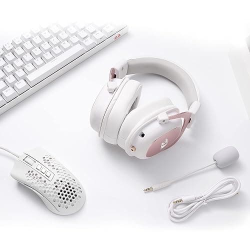 Redragon H510 Zeus White Wired Gaming Headset - 7.1 Surround Sound - Memory Foam Ear Pads - 53MM Drivers - Detachable Microphone - Multi Platforms for PC, PS4/3 & Xbox One/Series X, NS thumbnail 9
