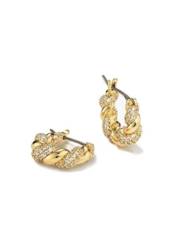 Chunky Gold Hoop Earrings for Women, 14k Gold Plated Thick Triple Hoop Earrings Hypoallergenic Trendy Chunky Gold Hoops Earrings Dainty Jewelry Gifts for Women - Image 1