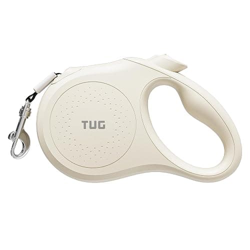TUG Quest Retractable Dog Leash | 360° Tangle-Free Retraction | 16 ft Strong Nylon Tape (Medium, Cream) - Image 1