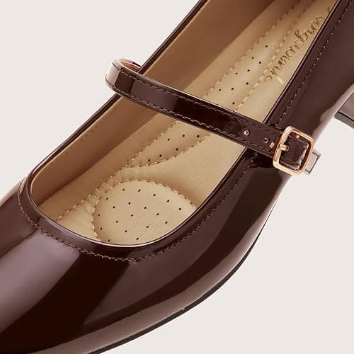 hingswink Mary Jane Shoes Women Low Heels Dress Shoes Pumps Low Heel 2 Inch Chunky Heel Mary Janes Pumps with Adjustable Ankle Strap for Women Dressy Casual thumbnail 6