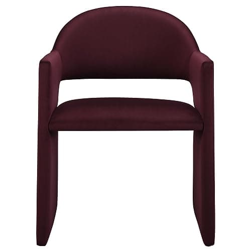 Modway Talia Performance Velvet Dining Armchair in Mulberry - Modern Curved Dining Chair with Open-Back - Stain-Resistant Velvet Barrel Chair - Living Room Accent Chair with Arms thumbnail 8