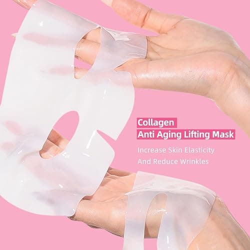 dewyhour Collagen Face Mask: 5 Pack Hydrating Deep Collagen Mask Face Overnight Sheet Mask with Hyaluronic Acid | Firming & Elasticity Skin, Korean Face Mask, Pore Minimizing, Glass Glow Skin thumbnail 4