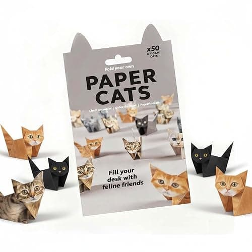 DIY Paper Cats - 50 Sheets DIY Origami Paper to Fold Cute Cat Figures, Fun Creative Art Project, Fun Craft Activity for Adults & teens，Desk Decor and Gift for Pet Lovers (Cat) - Image 1