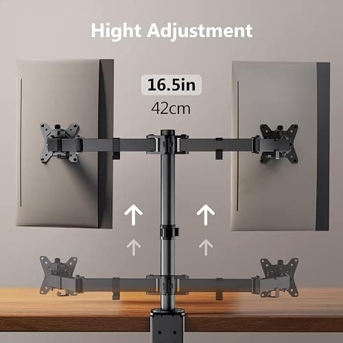 ErGear Dual Monitor Stand for 13 to 32 Inch Screens, Dual Monitor Arm Ergonomic Viewing Angle - Adjustable Tilt 90°/ Swivel 180°/ Rotate 360°/ VESA 75/100mm thumbnail 7