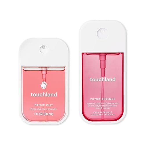 Touchland JUICY ESCAPE Body and Hand Mist Essentials (Lush Tropicale Body & Hair Fragrance Mist, 2 FL. OZ. + Wild Watermelon Hydrating Hand Sanitizer Spray 1FL.OZ.), Travel Size Set - Image 1