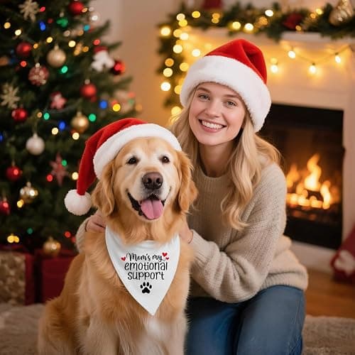 ZBBFSCSB Mom’s My Emotional Support White Dog Bandana, Decor Accessories for Pet Birthday Gifts, Funny Printed Dog Bandanas, Thanksgiving for Women Mom Puppy Owner Pet Lover thumbnail 5