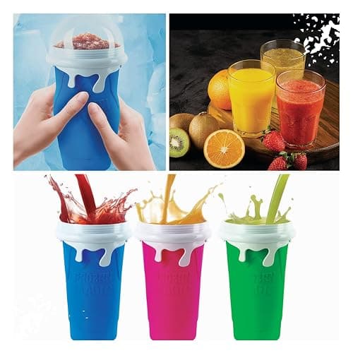 Slushy Maker Cup 16.9 oz Slushy Squeeze Cup for Homemade Milkshake, Magic Slushy Maker Squeeze Cup, DIY Smoothie Maker for Kids (1 in Blue) thumbnail 4