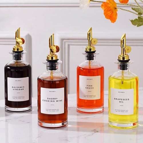 Molimoli Glass Olive Oil Cruet Set - 350ml Bottles With Weighted Pourers, Set of 4 thumbnail 8