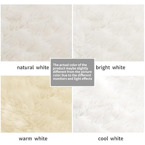 Ciicool Ultra Soft Faux Sheepskin Fur Rug Fluffy Rug for Bedroom Fuzzy Carpet for Living Room Kid's Room Nursery Decor, White 2 x 6 Feet thumbnail 7