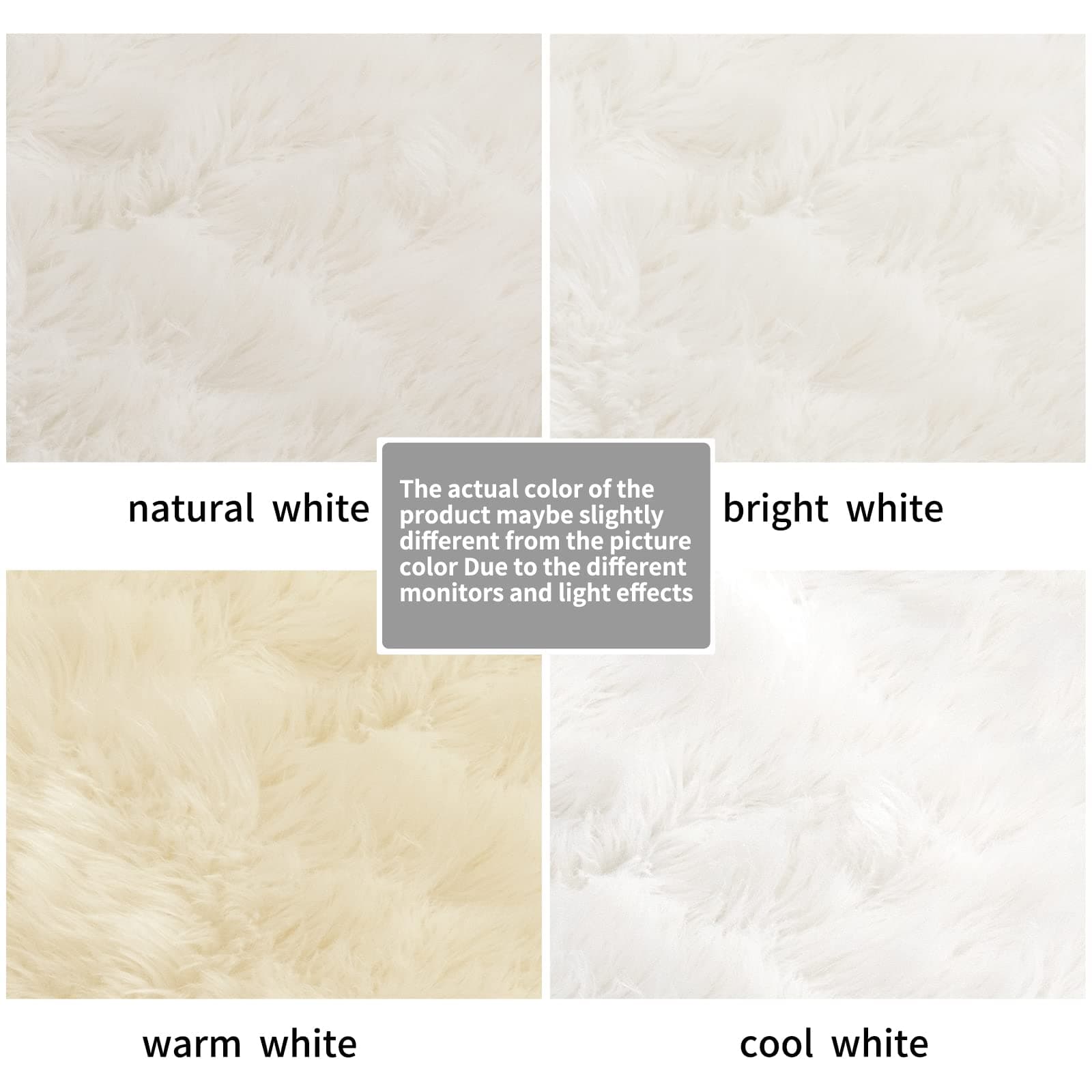 White Fluffy Rug Round Fur Area Rug for Bedroom, Circle Faux Fur Rug for Kids Room, Cute Teepee Mat Fuzzy Nursery Rug, Shaggy Circular Rugs Floor Carpets for Teens Girls Rooms Home Decor, 4 x 4 Feet thumbnail 6