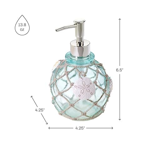 Avanti Linens - Lotion Pump/Soap Dispenser, Countertop Accessories, Beach Inspired Bathroom Decor (Seaglass Collection) - Lotion Pump thumbnail 2
