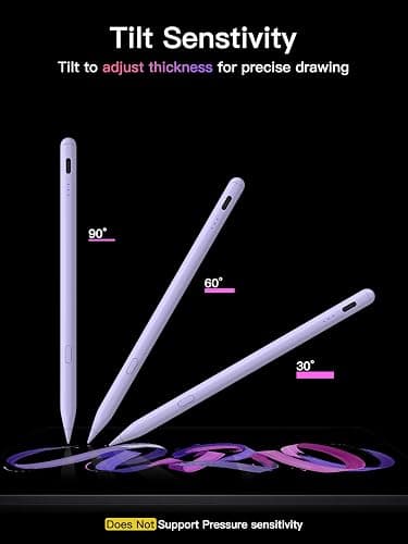 KEEPRO Stylus Pen for iPad 2018-2026, USB-C Fast Charging Pencil, Pixel-Perfect Tilt Sensitivity for iPad 11/10/9/8/7/6/A16, Mini 7/6/5, Air M4/M3/M2 11"/13"/5/4/3, Pro M5/M4 13"/12.9″/11″ Purple thumbnail 7