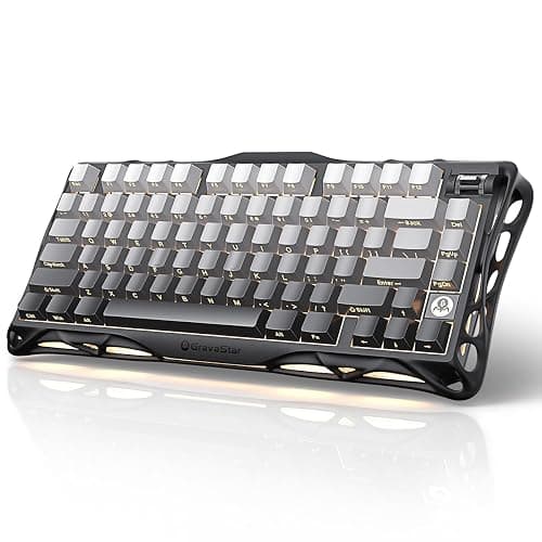 GravaStar Mercury K1 75% Wireless Mechanical Gaming Keyboard, Aluminum Alloy, Gasket Compact Custom Keyboard Hot-Swap Socket, Linear Switches, RGB Backlit - Gradient Black - Image 1