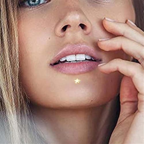 Niaspi 16G G23 Titanium Flat Back Earrings Studs for Women Threadless 14K Gold Tiny Heart Star Lightning Conch Helix Tragus Flatback Stud Earring Minimalist Labret Monroe Lip Rings Studs 2Pcs thumbnail 4