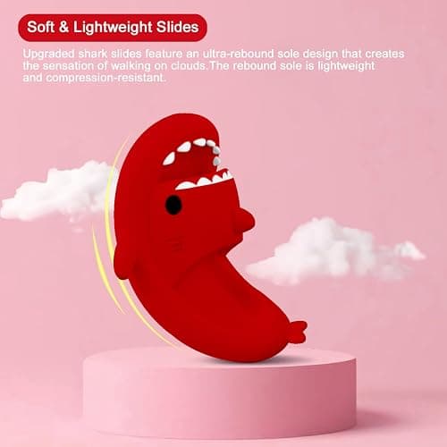 rosyclo Shark Cloud Slippers, Shark Cute Slides for Women Man,Summer Slipper Sandals for Boys Girls Spa Platform Shoes Non-Slip Beach Open Toe Beach Sandals Shower Couple Shoes thumbnail 2