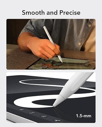 ESR Stift für iPad 2018-2025, Pencil mit Tilt Sensitivity, Palm Rejection, Kompatibel mit iPad 11 (A16)/10. Gen, Air 11"/13", Pro 11"/12,9"/13", Mini 6/5, Weiß thumbnail 4