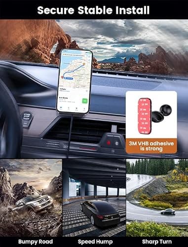 MOKPR for Magsafe Car Mount Charger-15W Wireless Car Charger-Magnetic Car Phone Holder for Dash Air Vent-LED RGB HandsFree Car Mount Fast Car Charger for iPhone 14/13/12 Series thumbnail 4