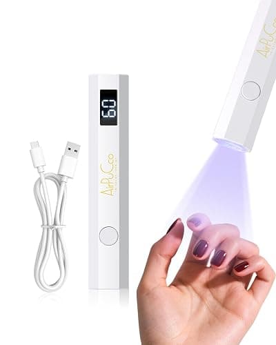 Airpucco Handheld UV Light for Gel Nails - Cordless Handheld Gel Polish Dryer, Mini Nail Lamp, 2 Timer Modes & USB-C Fast Charging, Portable Nail Curing Light for Home DIY & Salon Use (3W) - Image 1