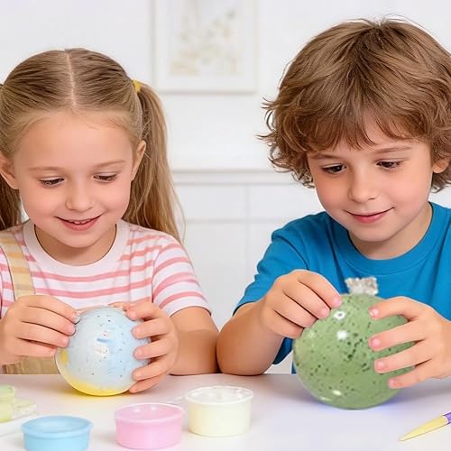 DIY Stress Ball Making Kit with Clear TPR Skins,Complete Squishies Ball Maker Set with Air Pump, Expander Tool and Fillers for Adults,Stress Relief Sensory Toys Arts and Crafts for Teens (A) thumbnail 3