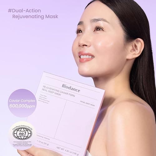 BIODANCE Rejuvenating Caviar PDRN Real Deep Mask, Overnight Hydrogel Mask, Skin Firming & Radiance Boost, Enhancing Recovery for All Skin Types, Korean Skincare, Stocking Stuffers | 1.19oz(34g) x 4ea thumbnail 2