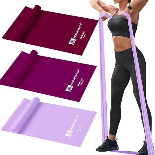 A AZURELIFE Resistance Bands,Professional Long Non-Latex Elastic Stretch Bands,Exercise Bands for Physical Therapy, Yoga, Pilates, Rehab, at-Home or The Gym Workouts, Strength Training - Image 1