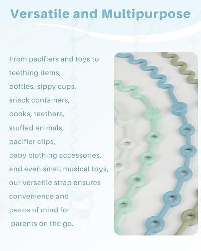 LittleHugs Toy Straps for Baby, Adjustable Toy Holder for Stroller Accessories, Silicone Tether Pacifier Clip, No Throw Travel Essential Leash for High Chair, Car Seat (boy-4 Pack) thumbnail 5