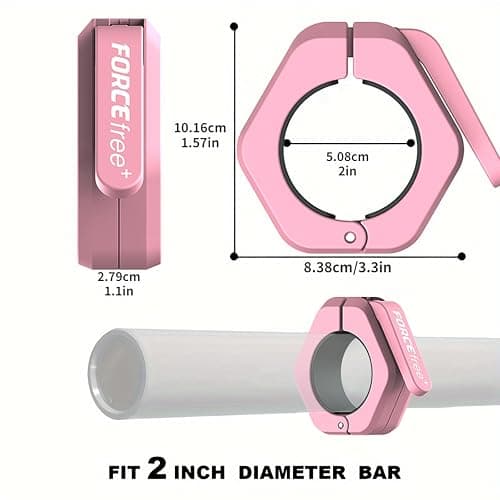 Forcefree+ Barbell Clips (Pair), Barbell Clamps, Quick Release Olympic Barbell Clamps with Anti Slip TPR Grip, Barbell Collars for Secure Weightlifting & Powerlifting thumbnail 5