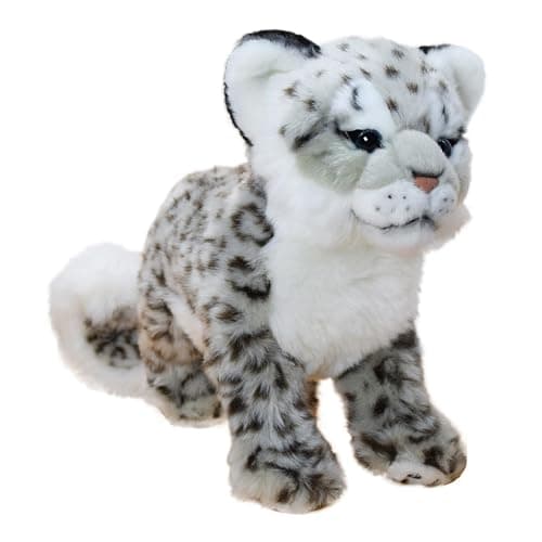 keaiart-ly Snow Leopard Stuffed Animals Plush Toy, 18 Inches Realistic White Leopard Plushies - Image 1
