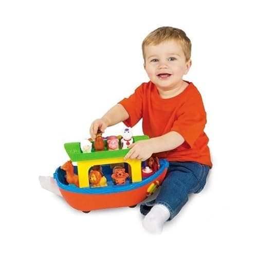 Kiddieland Toys Limited Noah’s Ark Shape Sorter Toy, Musical Piano Sounds, 9 Animal Figures, Free-Wheeling Push-Along Boat for Toddlers and Preschool Kids thumbnail 3
