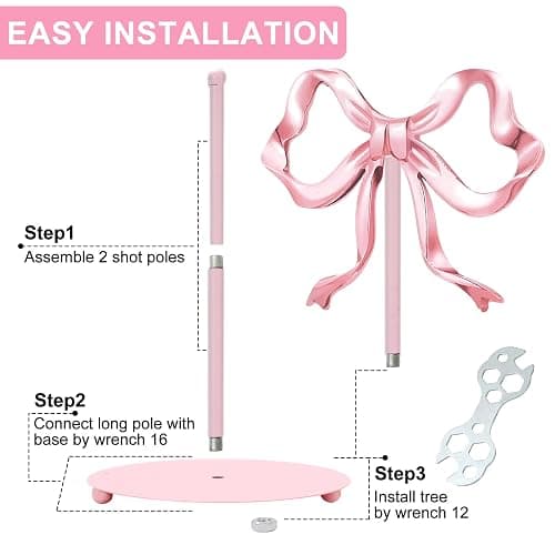 JarThenaAMCS Trendy Bow Paper Towel Holder Cute Pink Bow Knot Kitchen Decor Accessories Large Metal Towel Holder Stand for Coquette Home Party Bathroom Countertop - Bow thumbnail 4
