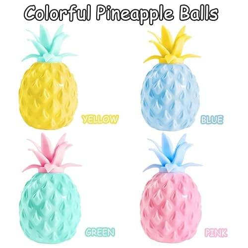 4 Pcs Pineapple Stress Ball, Fidget Toys Ball for Pressure Release Party Gifts,Stress Relief for Kids & Adult Tricky Funny Squeeze Toy (Random Color) thumbnail 4