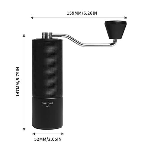 TIMEMORE Chestnut C2S Manual Coffee Grinder Stainless Steel S2C Conical Burr Coffee Grinder, Capacity 25g Hand Coffee Bean Grinder, Double Bearing Positioning, Black thumbnail 3