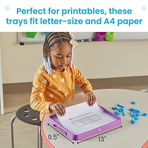 hand2mind Magnetic Dry Erase Activity Trays, Stackable, Magnetic Letter, White Boards for Kids, Science of Reading Materials, Teacher Supplies thumbnail 5