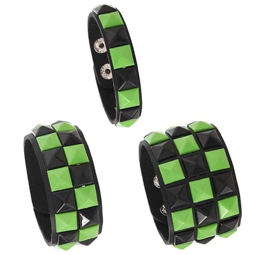 CCAKXCJJ 3PcsPunk Bracelet Leather Studded Bracelets Emo Bracelet Adjustable Goth Bracelets for Men Women - Image 1
