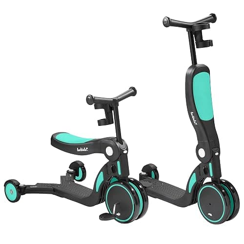 Larktale scoobi 5-in-1 Toddler Scooter and Balance Bike, Biscay Green - Image 1