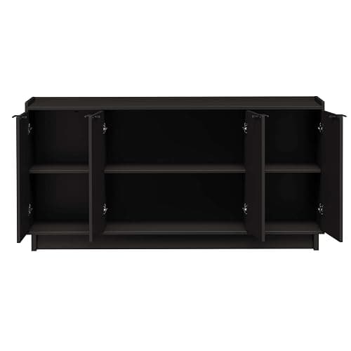Prepac Simply Modern 4 Door Console Table Storage Cabinet, Buffet Cabinet for Storage and Organization, Modern Side Table with Doors & Shelves, 60”W x 30”H x 16”D, Black thumbnail 9