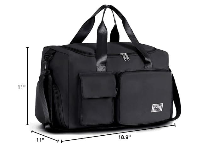 FIORETTO Women's Gym Duffle Bag with Shoes Compartment, 30L Capacity, Ideal for Travel, Gym, Sports, Duffel, Weekender thumbnail 9