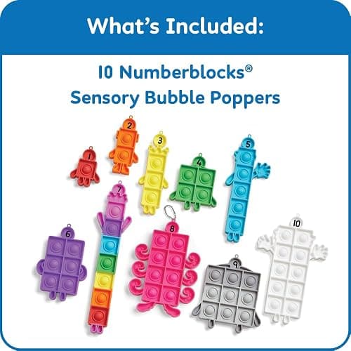 hand2mind Numberblocks Sensory Bubble Poppers, Push Pop Fidget Toys, Keychains for Kids, Counting Math Manipulatives, Fine Motor Tools, Calm Down Corner Supplies, Preschool Toys for Classroom thumbnail 3